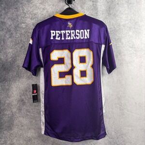 NFL Players Kids Youth Minnesota Viking Peterson 28 Short‎ Sleeve Jersey XL NWT